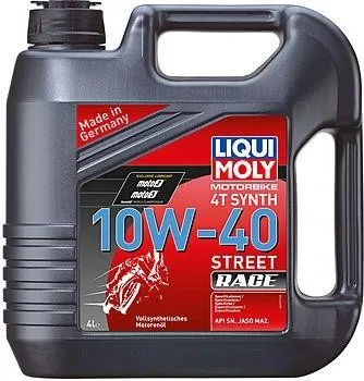 20754 LiquiMoly Синт. мот. масло д.4-т. мотоц. Motorbike 4T Synth Street Race 10W-40 SN MA2 (4 л)
