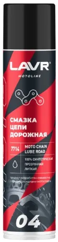Ln7714 Смазка цепи дорожная LAVR MOTO 400 мл.