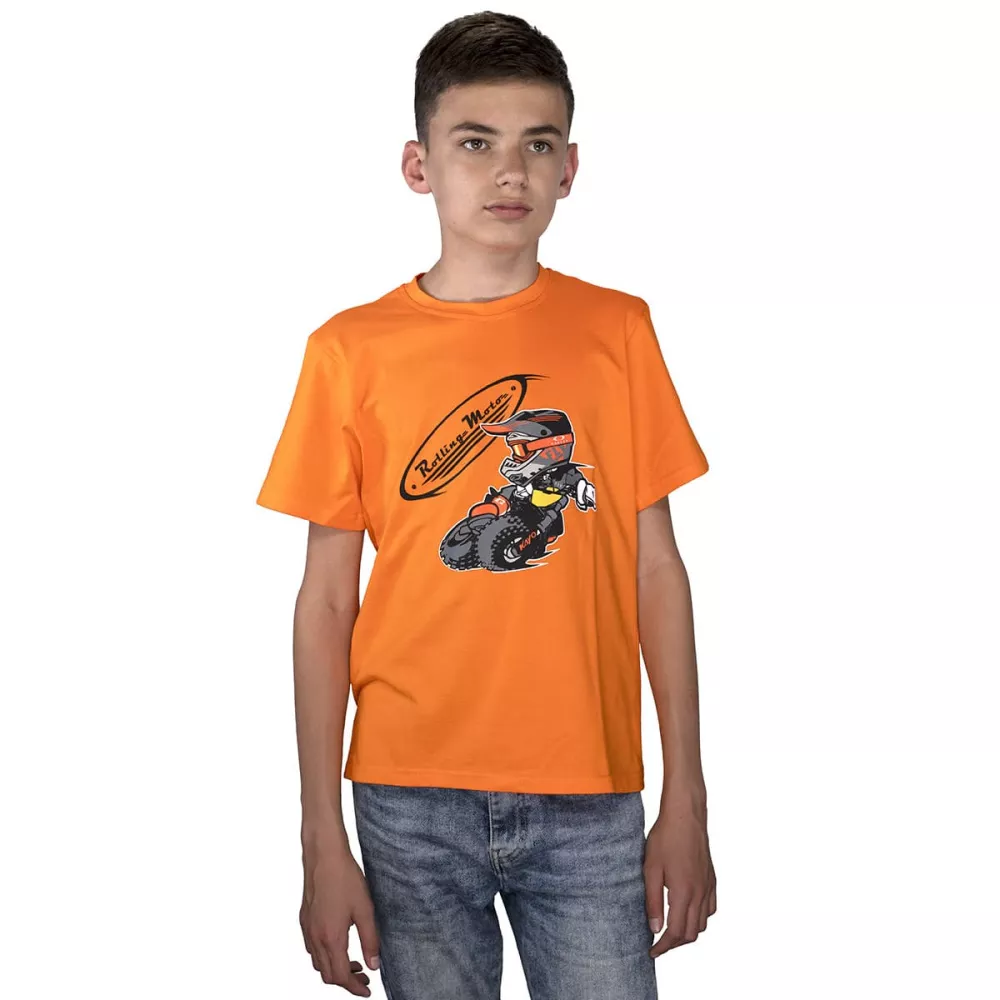 6430474-931-2061 Футболка Rolling Moto Kids, ц. оранжевый 128 см.