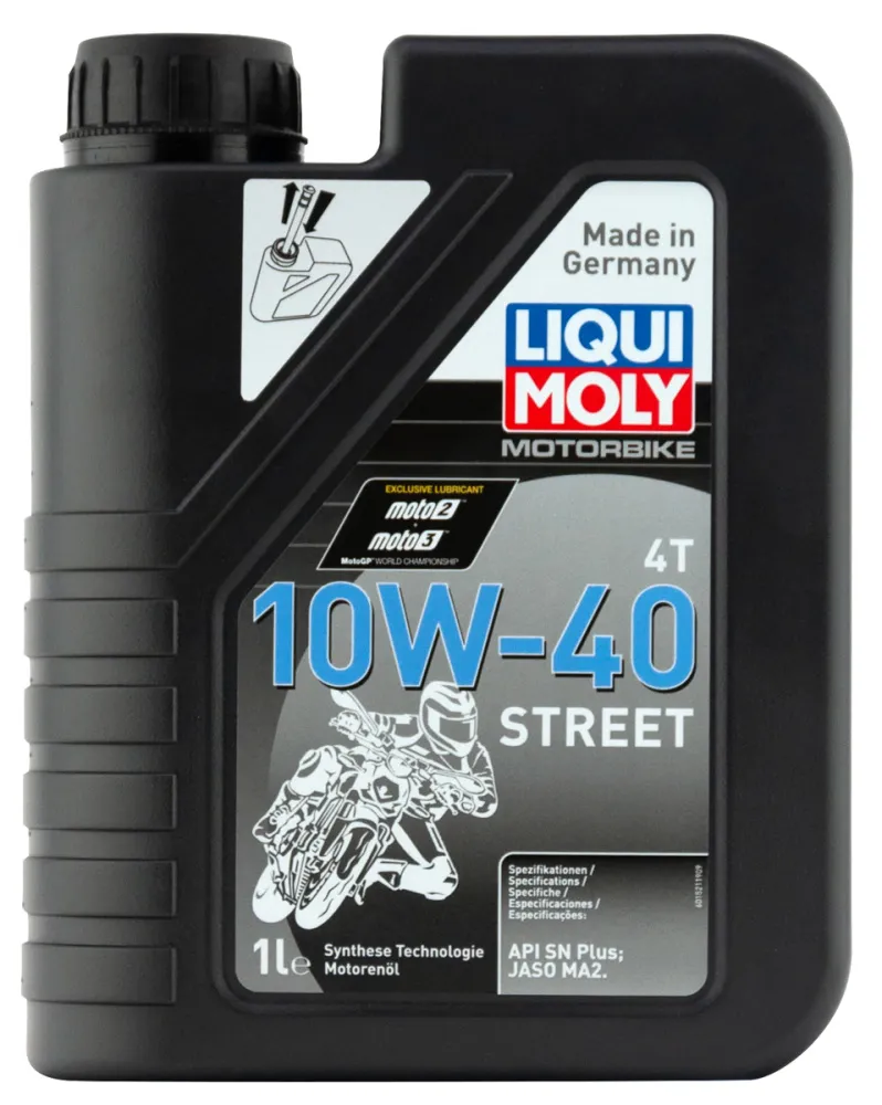 1521 LiquiMoly HC-Синт. мот. масло д.4-т. мотоц. Motorbike 4T Street 10W-40 SN Plus MA2 (1 л)